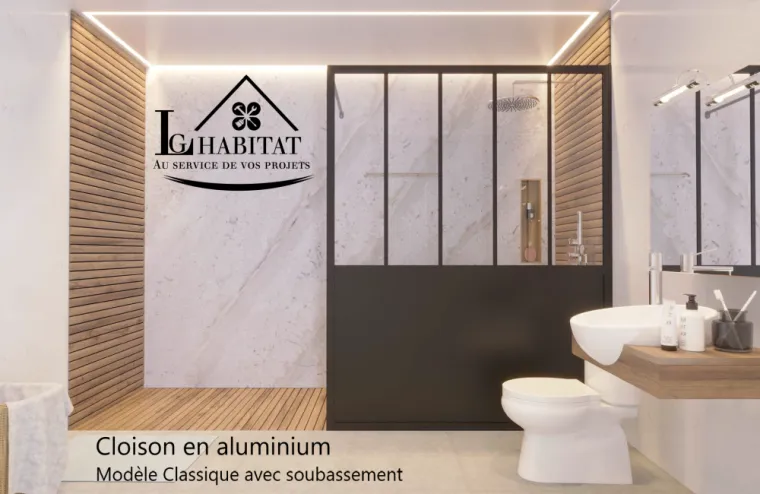 Cloison de douche de type industriel 