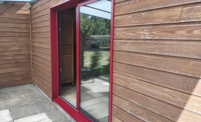 Baie coulissante mixte aluminium extérieur bois intérieur